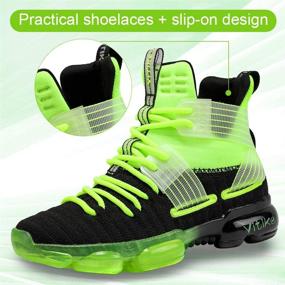 img 2 attached to JMFCHI Basketball Sneakers High Top Non Slip Girls' Shoes ~ Athletic