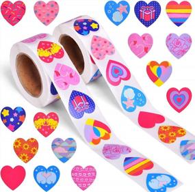 img 4 attached to Valentine'S Day Heart Stickers - 1000 Colorful Red Love Decals For DIY Crafts, Cards, Envelopes, And Party Supplies - Fun Little Toys Self-Adhesive Labels For Wedding And Decorative Decoration