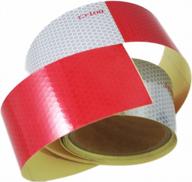 dot-c2 approved abn trailer conspicuity tape: 2in x 10ft reflective red/white tape for enhanced visibility on vehicles, trailers, boats, and signs logo