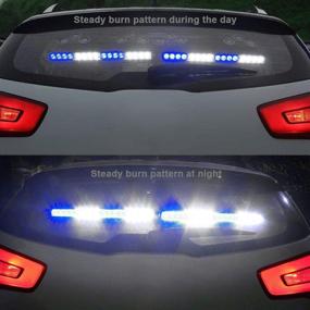 img 3 attached to 🔘 Blue White Emergency Strobe LED Traffic Advisor Light Bar - 2 in 1 for Volunteer Firefighter EMT POV Law Enforcement Vehicles Trucks Interior Safety Flashing Warning