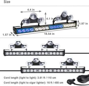 img 1 attached to 🔘 Blue White Emergency Strobe LED Traffic Advisor Light Bar - 2 in 1 for Volunteer Firefighter EMT POV Law Enforcement Vehicles Trucks Interior Safety Flashing Warning