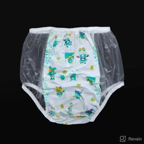 img 2 attached to 👶 TEN@NIGHT Green Adult Bbay Plastic Pants - Incontinence PVC Diaper Cover | Pack of 2 | Size M