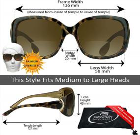 img 3 attached to Women'S ProSPORT Bifocal Reading Sunglasses: Oversized Gradient Lens, Cheetah Frames With Gold/Silver Accents