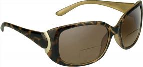 img 4 attached to Women'S ProSPORT Bifocal Reading Sunglasses: Oversized Gradient Lens, Cheetah Frames With Gold/Silver Accents
