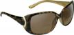 women's prosport bifocal reading sunglasses: oversized gradient lens, cheetah frames with gold/silver accents logo