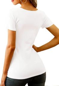 img 1 attached to Basic Modal Crewneck Short Sleeve Tee Tops For Women By MANGDIUP - Ideal For Everyday Wear