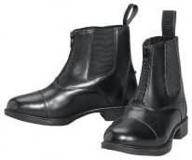 👢 black leather-like kids zip paddock boots - devon aire lakeridge size 2 logo