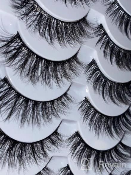 img 1 attached to Newcally Eyelashes False Lashes Natural 6D Fluffy Faux Mink Eye Lashes Wispy Strip Volume Fake Eye Lashes Soft Curly Reusable 14 Pairs Lashes Multipack -6D04 review by Kayla Rivera