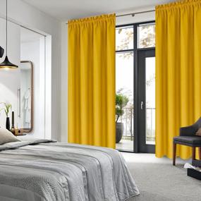 img 3 attached to DWCN Yellow Blackout Curtains - Set Of 2 Room Darkening Thermal Insulated Bedroom Window Panels With 42 X 84 Inches Long Rod Pocket Drapes