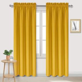 img 4 attached to DWCN Yellow Blackout Curtains - Set Of 2 Room Darkening Thermal Insulated Bedroom Window Panels With 42 X 84 Inches Long Rod Pocket Drapes