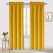 dwcn yellow blackout curtains - set of 2 room darkening thermal insulated bedroom window panels with 42 x 84 inches long rod pocket drapes logo