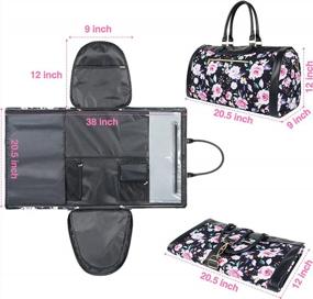 img 3 attached to Womens Convertible Garment Bag With Shoe Compartment - Mancro 2 In 1 Hanging Suitcase Weekender Bag - Ideal Gift For Fashionable Travelers