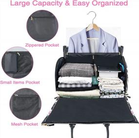 img 1 attached to Womens Convertible Garment Bag With Shoe Compartment - Mancro 2 In 1 Hanging Suitcase Weekender Bag - Ideal Gift For Fashionable Travelers
