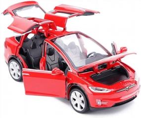 img 3 attached to ANTSIR Car Model X 1:32 Scale Alloy Diecast Pull Back Электронные игрушки с подсветкой и музыкой, мини-автомобили Игрушки для детей Подарок (красный)