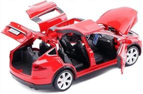 img 2 attached to ANTSIR Car Model X 1:32 Scale Alloy Diecast Pull Back Электронные игрушки с подсветкой и музыкой, мини-автомобили Игрушки для детей Подарок (красный)