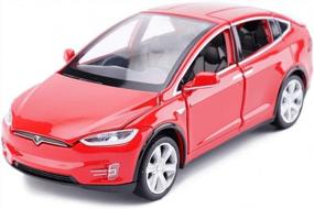 img 1 attached to ANTSIR Car Model X 1:32 Scale Alloy Diecast Pull Back Электронные игрушки с подсветкой и музыкой, мини-автомобили Игрушки для детей Подарок (красный)