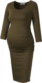 img 4 attached to Chic And Comfortable: Coolmee Maternity Dress With Ruched Detail And Round Neckline