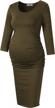 chic and comfortable: coolmee maternity dress with ruched detail and round neckline logo