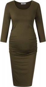 img 3 attached to Chic And Comfortable: Coolmee Maternity Dress With Ruched Detail And Round Neckline