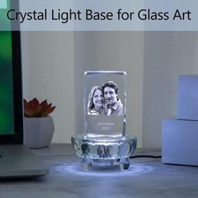 img 2 attached to 13 LED Multicolor Lighted Display Stand For 3D Crystal Glass Resin Art With ERWEI Crystal LED Light Base Round Plate