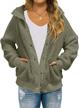 women's winter fleece sherpa jacket with long sleeve, button closure and pockets. logo
