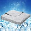 stay cool and comfy in summer nights with our japanese q-max weighted blanket - queen size grey logo