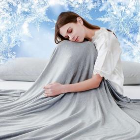 img 3 attached to Stay Cool And Comfy In Summer Nights With Our Japanese Q-Max Weighted Blanket - Queen Size Grey