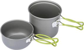 img 4 attached to G4Free 13-Piece Camping Cookware Mess Kit: Non Stick Pot, Knife & Spoon Set For Hiking And Backpacking Picnics