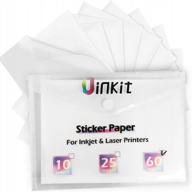 60 pack waterproof matte white printable vinyl sticker paper for inkjet & laser printer - 8.5x11 letter size logo