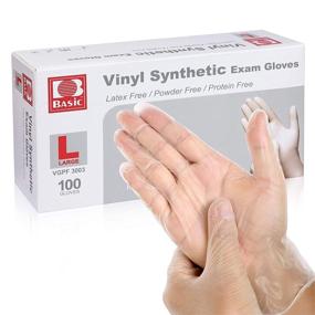 img 4 attached to 100 COUNT Large Disposable Vinyl Gloves - Clear Powder Free Latex 🧤 Free PVC Medical Exam Gloves for Food Service, Food Handling, and Household Cleaning