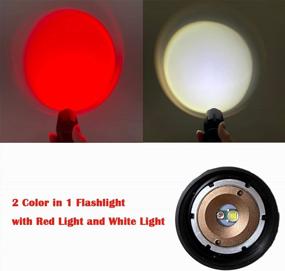 img 3 attached to Dual Color Tactical LED Flashlight With White Light & Red Light Option For Night Hunting Astronomy Aviation, 2 Pack