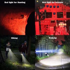 img 2 attached to Dual Color Tactical LED Flashlight With White Light & Red Light Option For Night Hunting Astronomy Aviation, 2 Pack