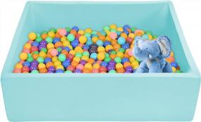 img 4 attached to Очень большая яма для мячей для детей и малышей 47,2x47,2x13,8 дюйма - светло-голубая (пена, шарики в комплект не входят)