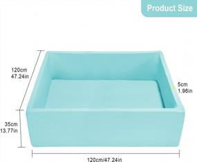 img 3 attached to Extra Large Ball Pit For Kids & Toddlers 47.2X47.2X13.8In - Light Blue (Foam, Balls NOT Included)