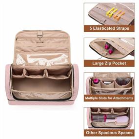 img 3 attached to Portable Travel Case With Hanging Hook For Dyson Airwrap Multi-Styler Complete Long And Attachments - Double-Layer Storage Bag With Patent Design For Hair Curler Accessories In Dusty Rose (Bag Only)