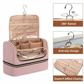 img 1 attached to Portable Travel Case With Hanging Hook For Dyson Airwrap Multi-Styler Complete Long And Attachments - Double-Layer Storage Bag With Patent Design For Hair Curler Accessories In Dusty Rose (Bag Only)