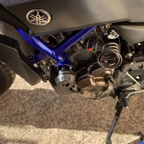 img 2 attached to 🛡️ Enhance Your Yamaha MT 07's Safety with MOWOK Frame Sliders Crash Protectors (Blue) - 2015-2021 Motorcycle Accessories!