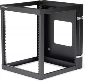 img 4 attached to 🖥️ 12U Open Frame Wall Mount Server Rack - 4 Post, 22" Depth, 140 lbs Capacity - StarTech.com Network Equipment Cabinet (RK1219WALLOH), Black