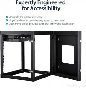 img 2 attached to 🖥️ 12U Open Frame Wall Mount Server Rack - 4 Post, 22" Depth, 140 lbs Capacity - StarTech.com Network Equipment Cabinet (RK1219WALLOH), Black