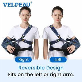 img 2 attached to VELPEAU Arm Sling With Abduction Pillow For Men Women, Shoulder Support Immobilizer For Rotator Cuff, Surgery, Dislocated, Clavicle Fracture, Broken Arm, With Therapy Ball, Pocket, Fits Left & Right(Medium)