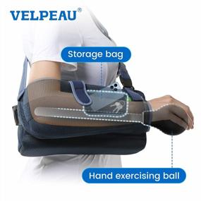 img 1 attached to VELPEAU Arm Sling With Abduction Pillow For Men Women, Shoulder Support Immobilizer For Rotator Cuff, Surgery, Dislocated, Clavicle Fracture, Broken Arm, With Therapy Ball, Pocket, Fits Left & Right(Medium)