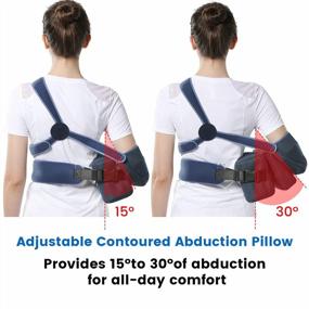 img 3 attached to VELPEAU Arm Sling With Abduction Pillow For Men Women, Shoulder Support Immobilizer For Rotator Cuff, Surgery, Dislocated, Clavicle Fracture, Broken Arm, With Therapy Ball, Pocket, Fits Left & Right(Medium)