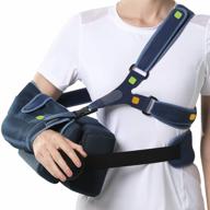 velpeau arm sling with abduction pillow for men women, shoulder support immobilizer for rotator cuff, surgery, dislocated, clavicle fracture, broken arm, with therapy ball, pocket, fits left & right(medium) logo