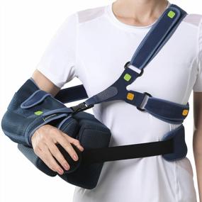 img 4 attached to VELPEAU Arm Sling With Abduction Pillow For Men Women, Shoulder Support Immobilizer For Rotator Cuff, Surgery, Dislocated, Clavicle Fracture, Broken Arm, With Therapy Ball, Pocket, Fits Left & Right(Medium)