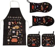 комплект для кухни "friends": 5 предметов с черной тематикой friends для новоселья, свадеб, дней рождения или годовщин. логотип