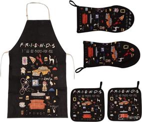 img 4 attached to Комплект для кухни "Friends": 5 предметов с черной тематикой Friends для новоселья, свадеб, дней рождения или годовщин.