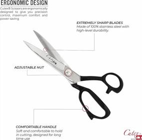 img 2 attached to Cutex 11" Heavy-Duty Professional Fabric Leather Tailoring Shears Professional Sewing Scissors Upholstery Scissors Dressmaker Scissors