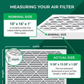 img 3 attached to Filterbuy 10X16X1 Air Filter MERV 13 Optimal Defense (12-Pack), Pleated HVAC AC Furnace Air Filters Replacement (Actual Size: 9.50 X 15.50 X 1.00 Inches)