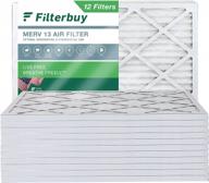filterbuy 10x16x1 воздушный фильтр merv 13 optimal defense (12 шт.), замена гофрированных воздушных фильтров печи переменного тока hvac (фактический размер: 9,50 x 15,50 x 1,00 дюйма) логотип