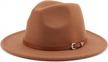 stylish and timeless: melesh unisex fedora hat with wide brim and classic belt buckle design logo